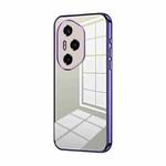 For Honor 300 Pro Transparent Plating Fine Hole Phone Case(Purple)