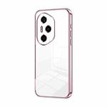 For Honor 300 Pro Transparent Plating Fine Hole Phone Case(Pink)