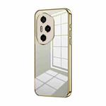 For Honor 300 Pro Transparent Plating Fine Hole Phone Case(Gold)