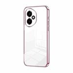 For Honor 400 Global 156.5mm Transparent Plating Fine Hole Phone Case(Pink)