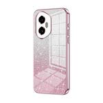 For Honor 300 Gradient Glitter Powder Electroplated Phone Case(Pink)