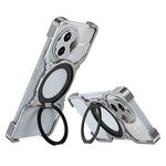 For Redmi K80 Pro Mechanical Arm Borderless MagSafe Holder Metal Phone Case(Silver)