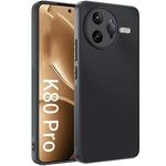 For Redmi K80 Pro Ultra-thin Plain Skin Leather Phone Case(Black)