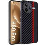 For Redmi K80 Pro Ultra-thin Carbon Fiber Texture Printing Phone Case(Black Red)