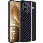 For Redmi K80 Pro Ultra-thin Carbon Fiber Texture Printing Phone Case(Black Yellow)