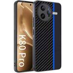 For Redmi K80 Pro Ultra-thin Carbon Fiber Texture Printing Phone Case(Black Blue)