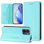 For HMD Fuison RC01 Dual-Folded Magnetic Suction RFID Leather Phone Case(Mint Green)