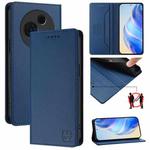 For TCL 60 NxtPaper RC01 Dual-Folded Magnetic Suction RFID Leather Phone Case(Dark Blue)