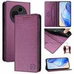 For TCL 60 NxtPaper RC01 Dual-Folded Magnetic Suction RFID Leather Phone Case(Violet)