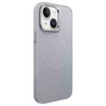 For iPhone 13 Wave Texture Liquid Silicone Titanium MagSafe Phone Case(Grey)