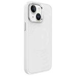 For iPhone 13 Wave Texture Liquid Silicone Titanium MagSafe Phone Case(White)