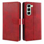 For Infinix Hot 50 4G Calf Texture Buckle Flip Leather Phone Case(Red)