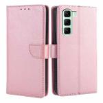 For Infinix Hot 50 5G Calf Texture Buckle Flip Leather Phone Case(Rose Gold)