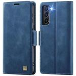 For Samsung Galaxy S22+ 5G AutSpace A11 Side Buckle MagSafe Magnetic RFID Phone Leather Case(Blue)