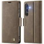 For Samsung Galaxy S24+ 5G AutSpace A11 Side Buckle MagSafe Magnetic RFID Phone Leather Case(Coffee)