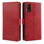 For TCL 50 5G Calf Texture Buckle Flip Leather Phone Case(Red)