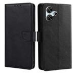 For Redmi 13 4G Calf Texture Buckle Flip Leather Phone Case(Black)