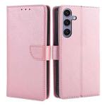 For Samsung Galaxy S25 Ultra 5G Calf Texture Buckle Flip Leather Phone Case(Rose Gold)