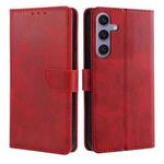 For Samsung Galaxy S25 Ultra 5G Calf Texture Buckle Flip Leather Phone Case(Red)