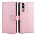 For Fujitsu Arrows We2 Plus Calf Texture Buckle Flip Leather Phone Case(Rose Gold)