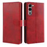 For Fujitsu Arrows We2 Plus Calf Texture Buckle Flip Leather Phone Case(Red)