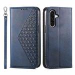 For Samsung Galaxy A36 Cubic Grid Calf Texture Magnetic Leather Phone Case(Blue)