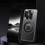 For Xiaomi 15 Rotating Holder Frosted Metal Phone Case(Black)