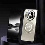 For Xiaomi 15 Ultra Rotating Holder Frosted Metal Phone Case(Titanium)