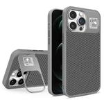 For iPhone 12 Pro Folding Holder Carbon Fiber MagSafe Phone Case(Grey)