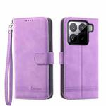 For Xiaomi 15 Dierfeng Dream Line TPU Hybrid PU Leather Phone Case(Purple)
