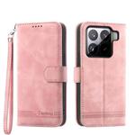 For Xiaomi 15 Dierfeng Dream Line TPU Hybrid PU Leather Phone Case(Pink)