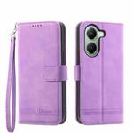 For Xiaomi Poco X7 Pro / Redmi Turbo 4 Dierfeng Dream Line TPU Hybrid PU Leather Phone Case(Purple)