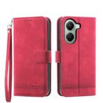 For Xiaomi Poco X7 Pro / Redmi Turbo 4 Dierfeng Dream Line TPU Hybrid PU Leather Phone Case(Red)