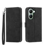 For Xiaomi Poco X7 Pro / Redmi Turbo 4 Dierfeng Dream Line TPU Hybrid PU Leather Phone Case(Black)