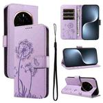 For Honor Magic7 5G Dandelion Embossed Pattern Flip Leather Phone Case(Purple)