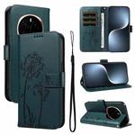 For Honor Magic7 5G Dandelion Embossed Pattern Flip Leather Phone Case(Blue)