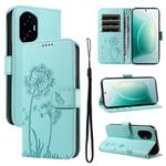 For Honor 300 Dandelion Embossed Pattern Flip Leather Phone Case(Green)