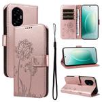 For Honor 300 Dandelion Embossed Pattern Flip Leather Phone Case(Rose Gold)