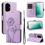 For Honor 300 Dandelion Embossed Pattern Flip Leather Phone Case(Purple)