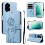 For Honor 300 Dandelion Embossed Pattern Flip Leather Phone Case(Sky Blue)