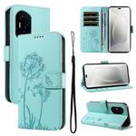 For Honor 300 Pro / 300 Ultra Dandelion Embossed Pattern Flip Leather Phone Case(Green)