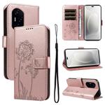 For Honor 300 Pro / 300 Ultra Dandelion Embossed Pattern Flip Leather Phone Case(Rose Gold)
