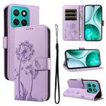 For Honor X8c 4G Global Dandelion Embossed Pattern Flip Leather Phone Case(Purple)