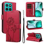 For Honor X8c 4G Global Dandelion Embossed Pattern Flip Leather Phone Case(Red)