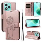 For Honor 400 Lite Dandelion Embossed Pattern Flip Leather Phone Case(Rose Gold)