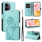 For Honor 400 Global 156.5mm Dandelion Embossed Pattern Flip Leather Phone Case(Green)