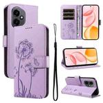 For Honor 400 Global 156.5mm Dandelion Embossed Pattern Flip Leather Phone Case(Purple)