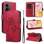 For Honor 400 Global 156.5mm Dandelion Embossed Pattern Flip Leather Phone Case(Red)