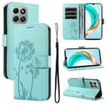 For Honor X6c / X6b / X6a / X5b Dandelion Embossed Pattern Flip Leather Phone Case(Green)