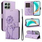 For Honor X6c / X6b / X6a / X5b Dandelion Embossed Pattern Flip Leather Phone Case(Purple)